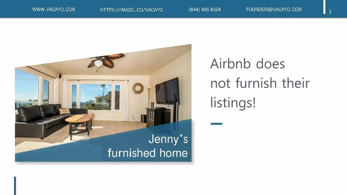 Vacayo pitch deck slide 3 of 11