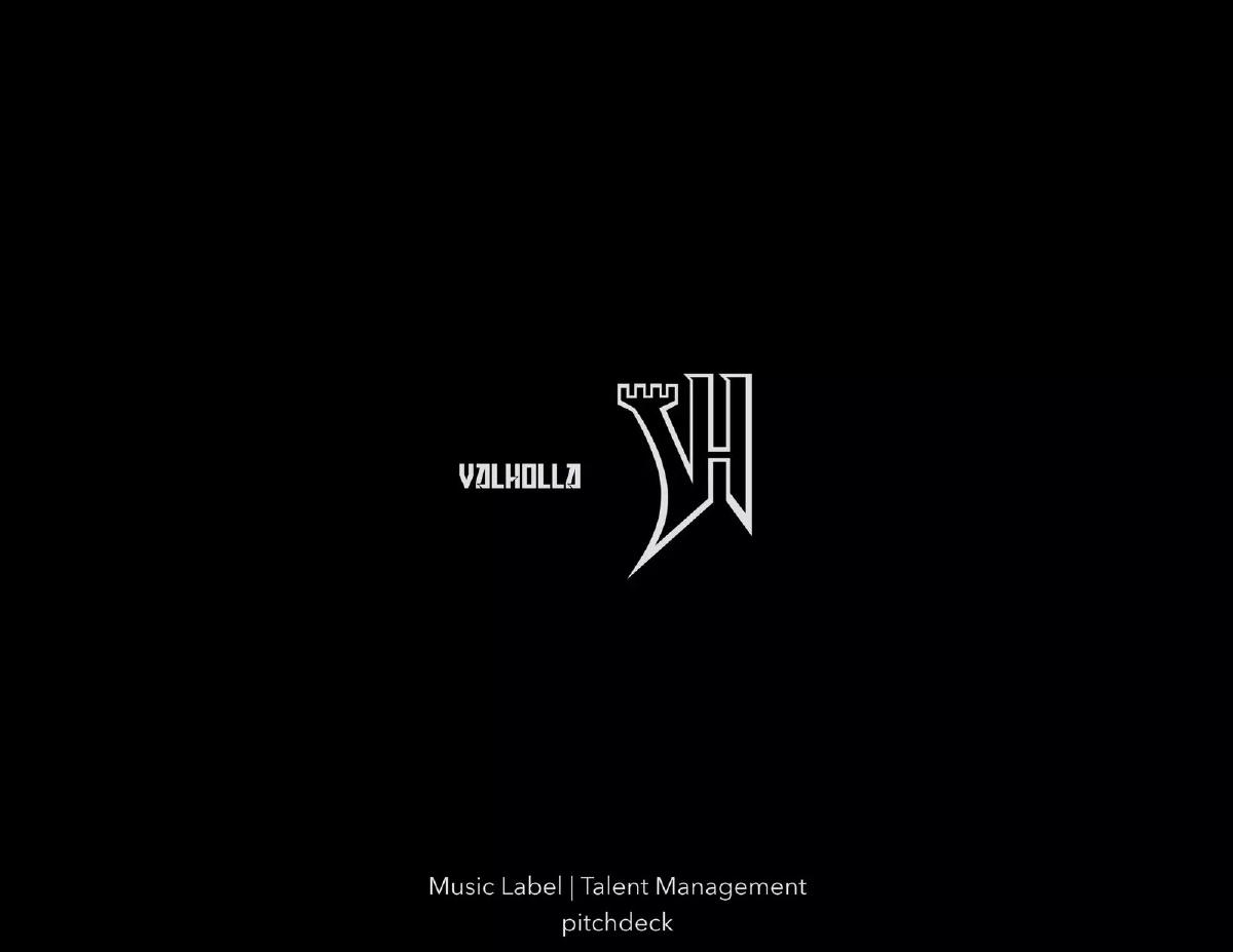 Valholla Entertainment pitch deck slide 1 of 8