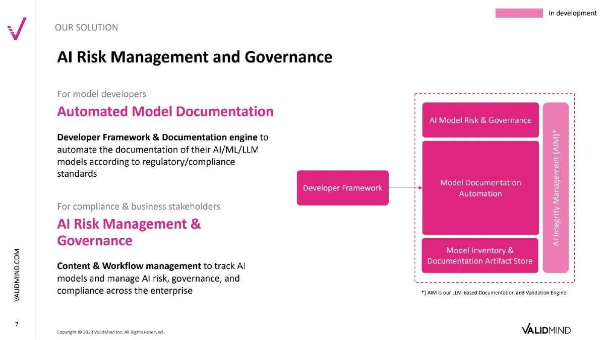 ValidMind pitch deck slide 7 of 12