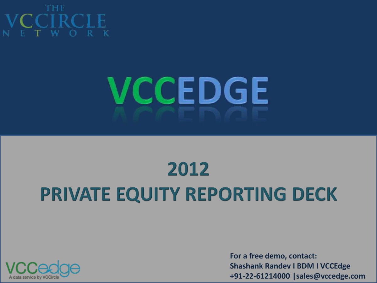 VCCEdge (a data service by VCCircle) pitch deck slide 1 of 16