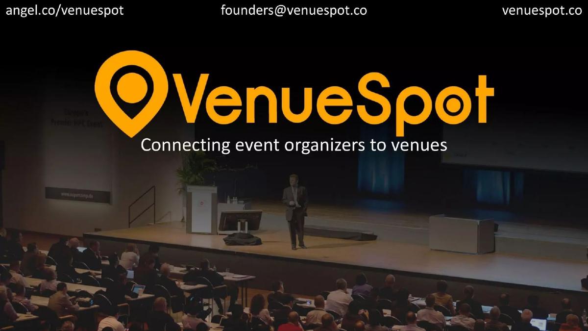 VenueSpot pitch deck slide 1 of 11