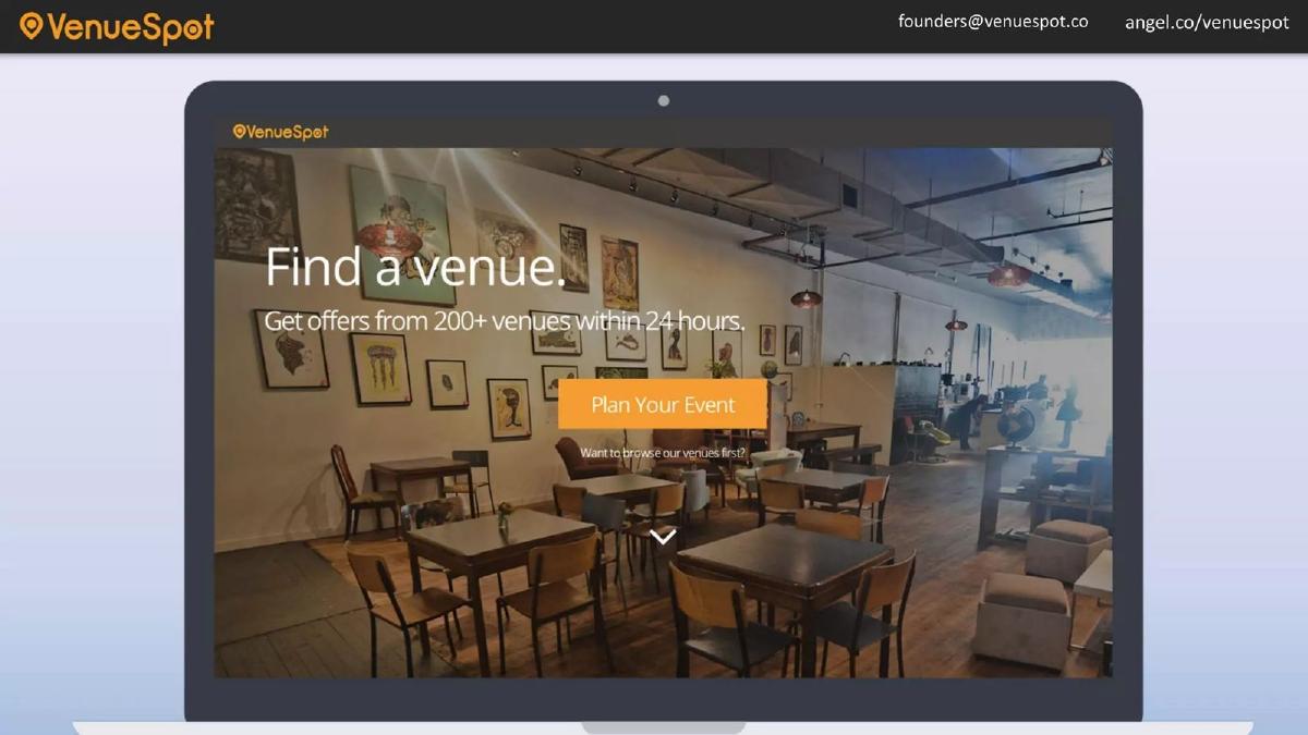 VenueSpot pitch deck slide 4 of 11