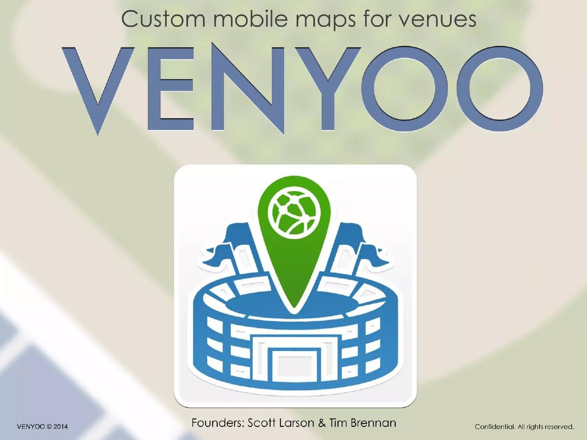 Venyoo pitch deck slide 1 of 14