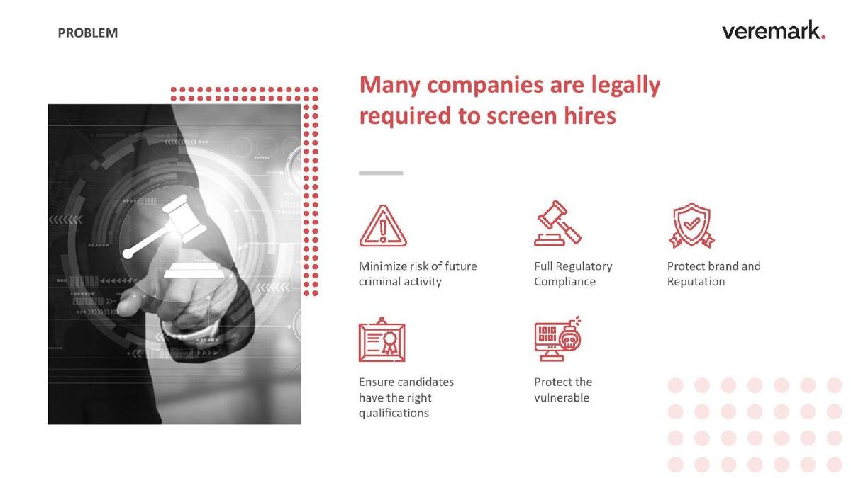 Veremark pitch deck slide 4 of 17
