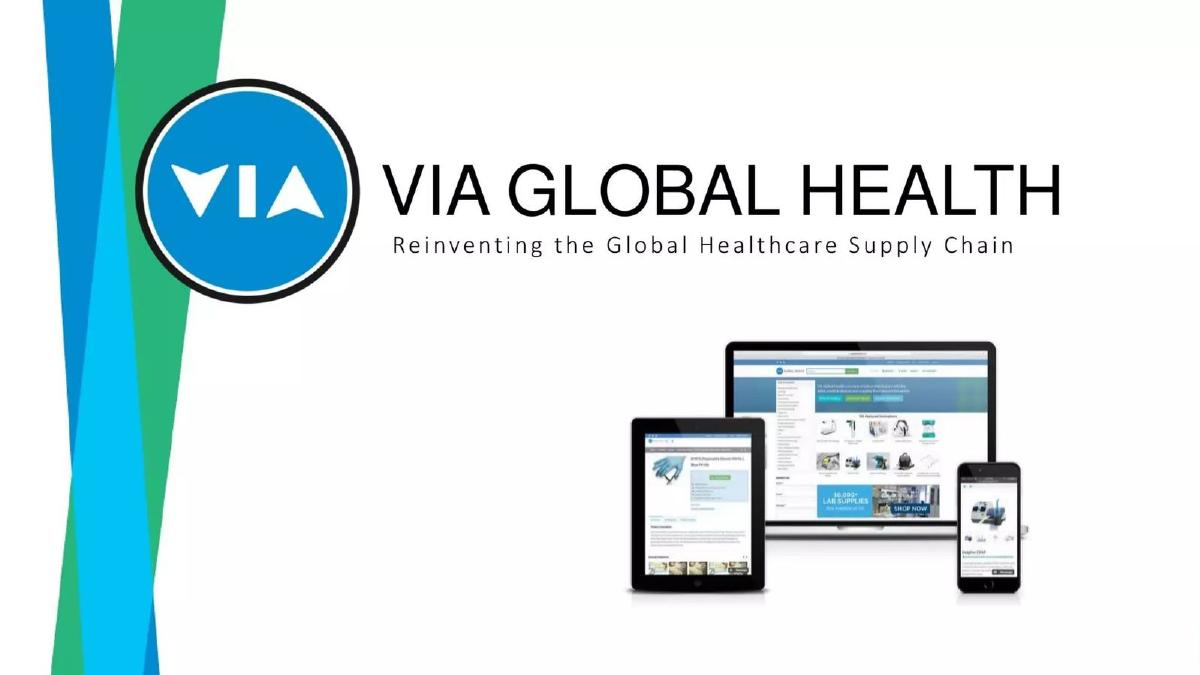 VIA Global Health pitch deck slide 1 of 8