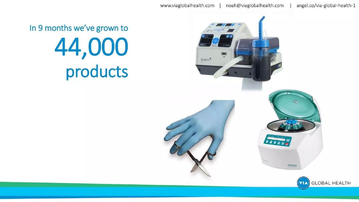 VIA Global Health pitch deck slide 4 of 8
