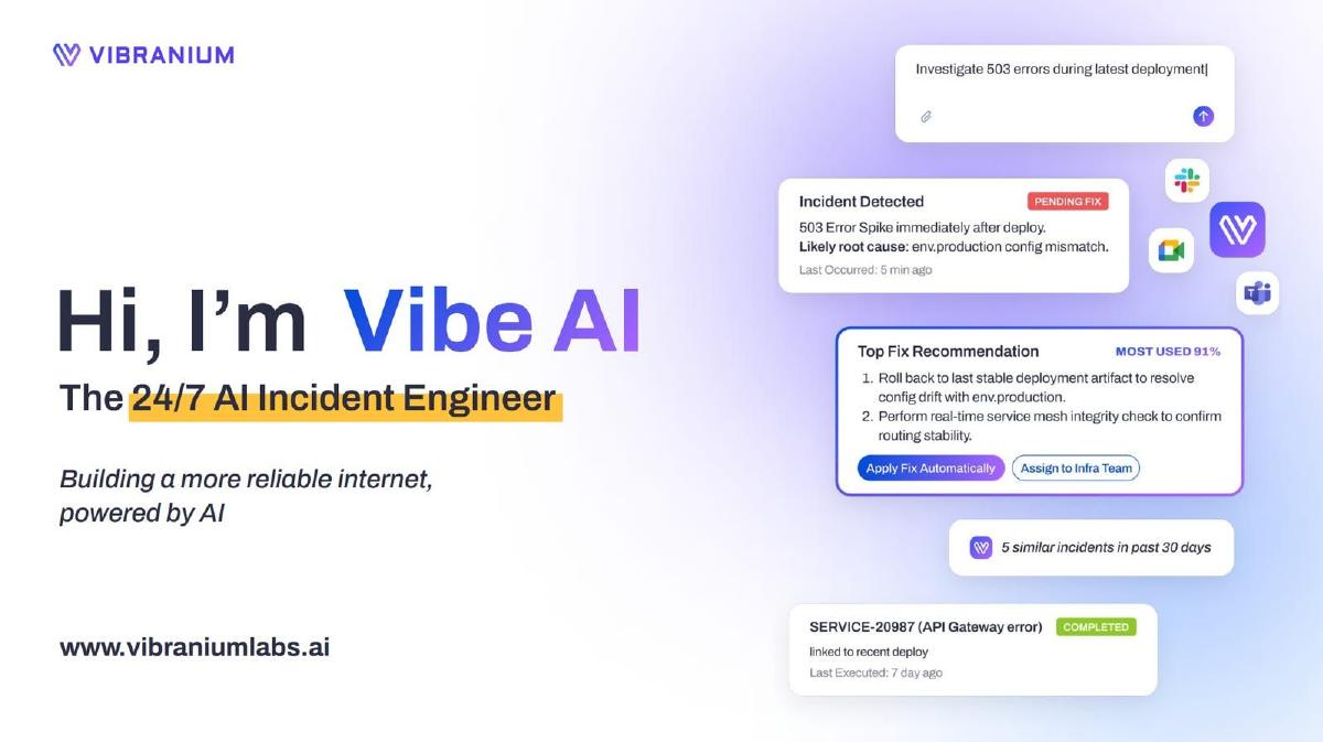 Vibranium Labs pitch deck slide 1 of 15