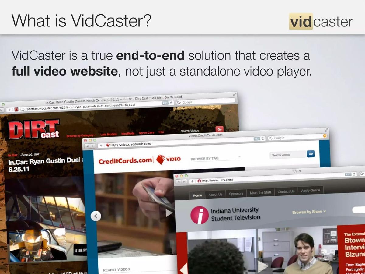 Vidcaster pitch deck slide 2 of 20