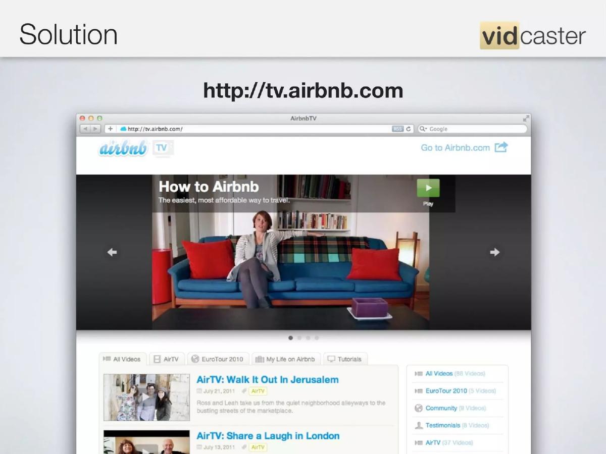 Vidcaster pitch deck slide 6 of 20