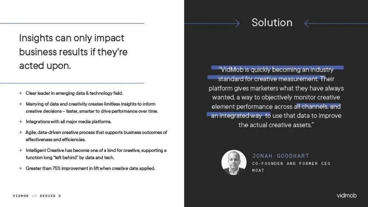 VidMob pitch deck slide 5 of 12