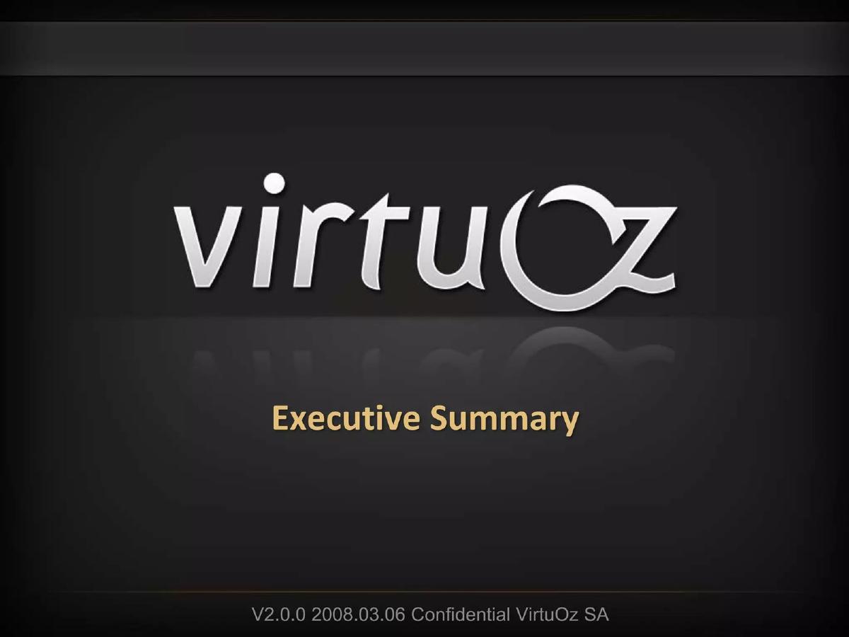 VirtuOz pitch deck slide 1 of 16