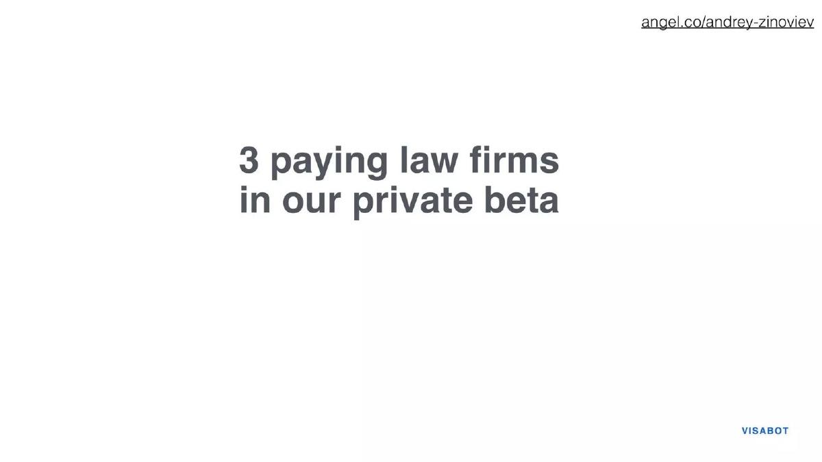 Visabot pitch deck slide 4 of 9