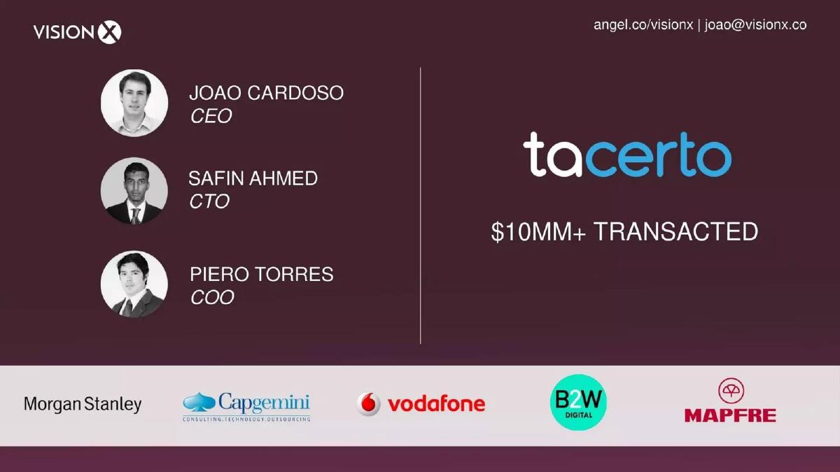 VisionX pitch deck slide 6 of 7