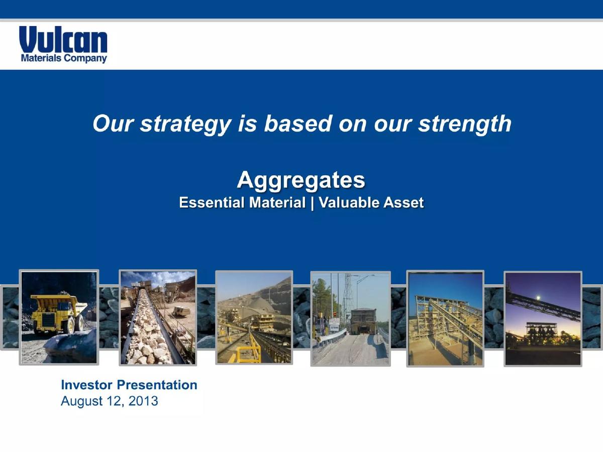 Vulcan Materials Company pitch deck slide 1 of 30