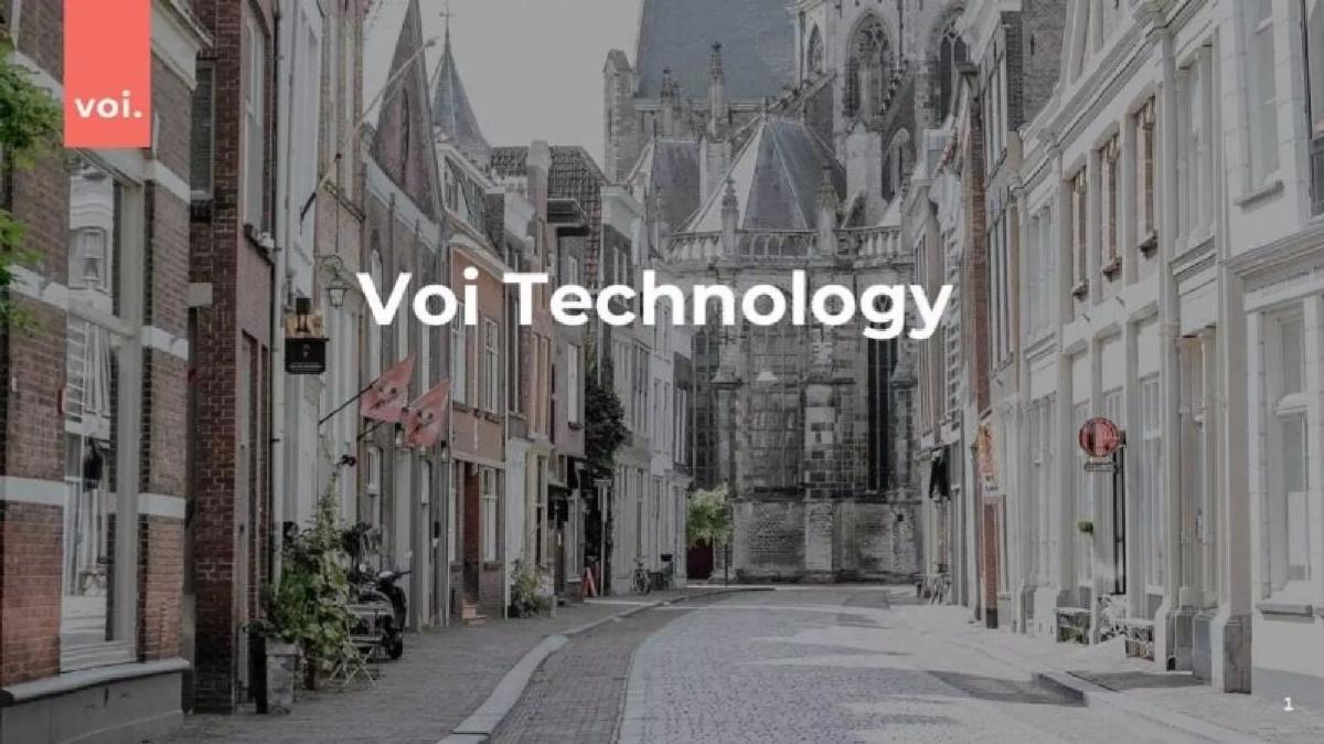 Voi pitch deck slide 1 of 14