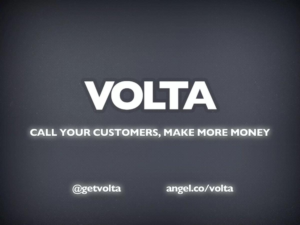 Volta pitch deck slide 1 of 25