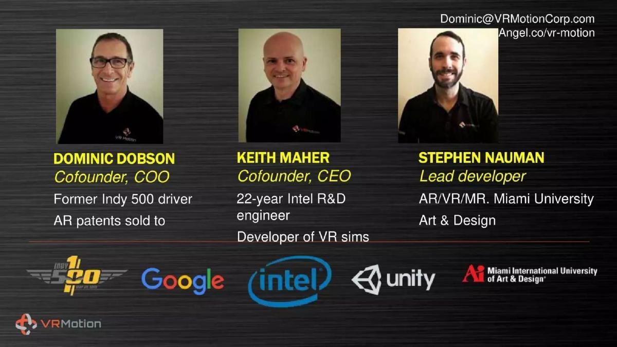 VR Motion pitch deck slide 6 of 9