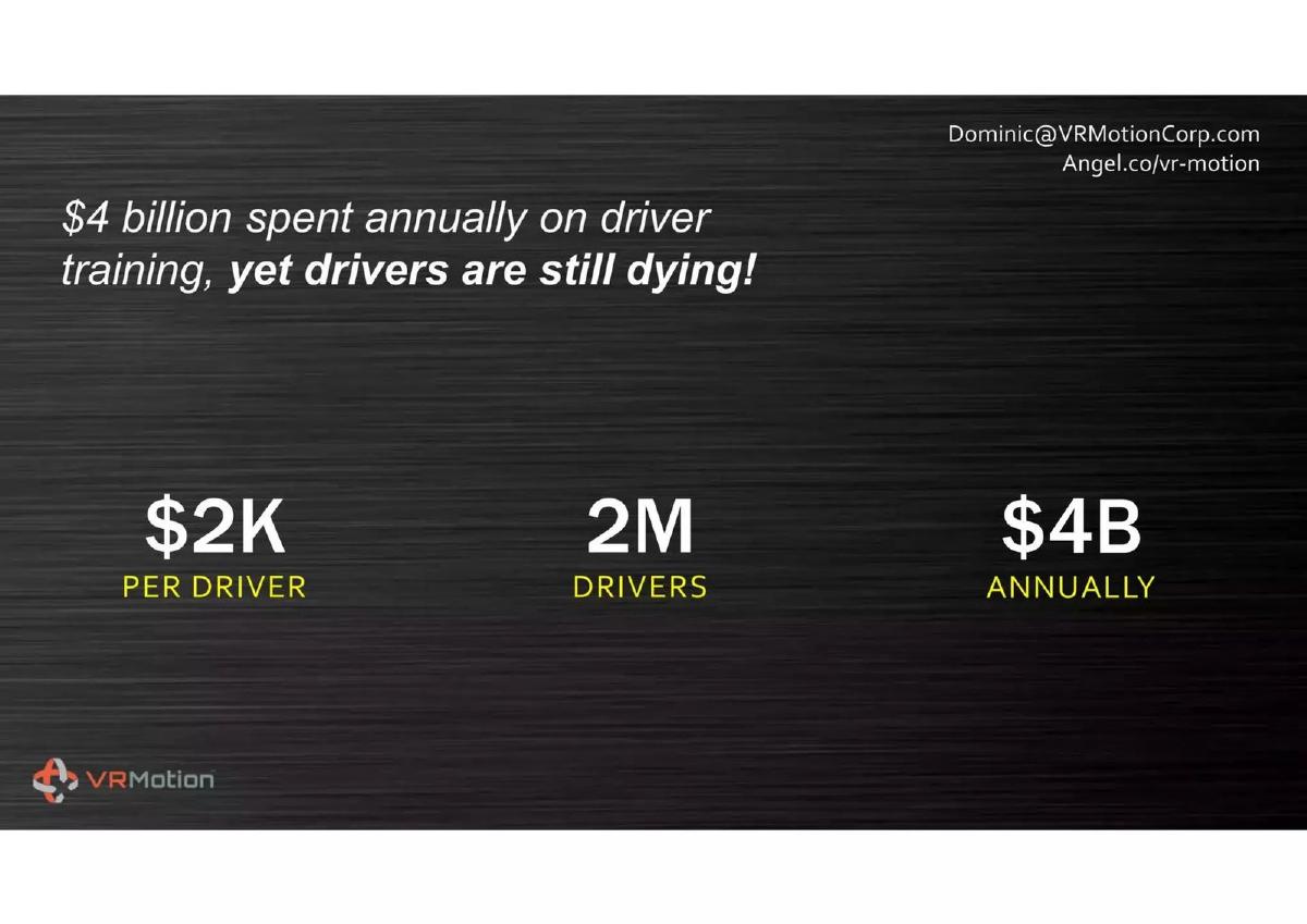 VRMotion pitch deck market slide 3