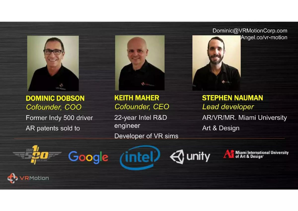 VRMotion pitch deck slide 6 of 9