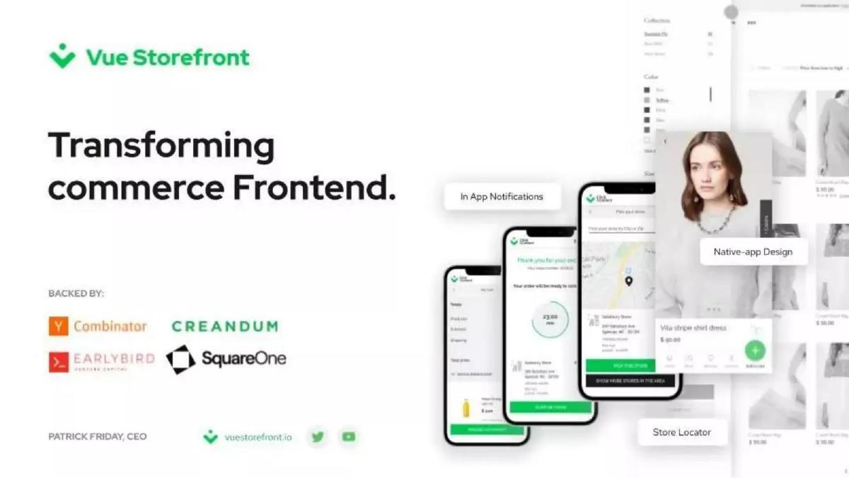 Vue Storefront pitch deck slide 1 of 15