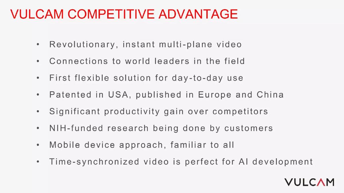 VULCAM pitch deck slide 8 of 18
