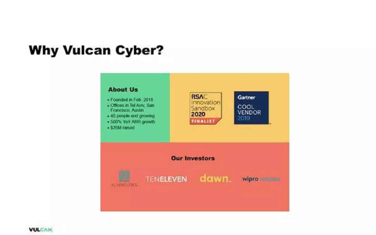 Vulcan Cyber pitch deck slide 2 of 17