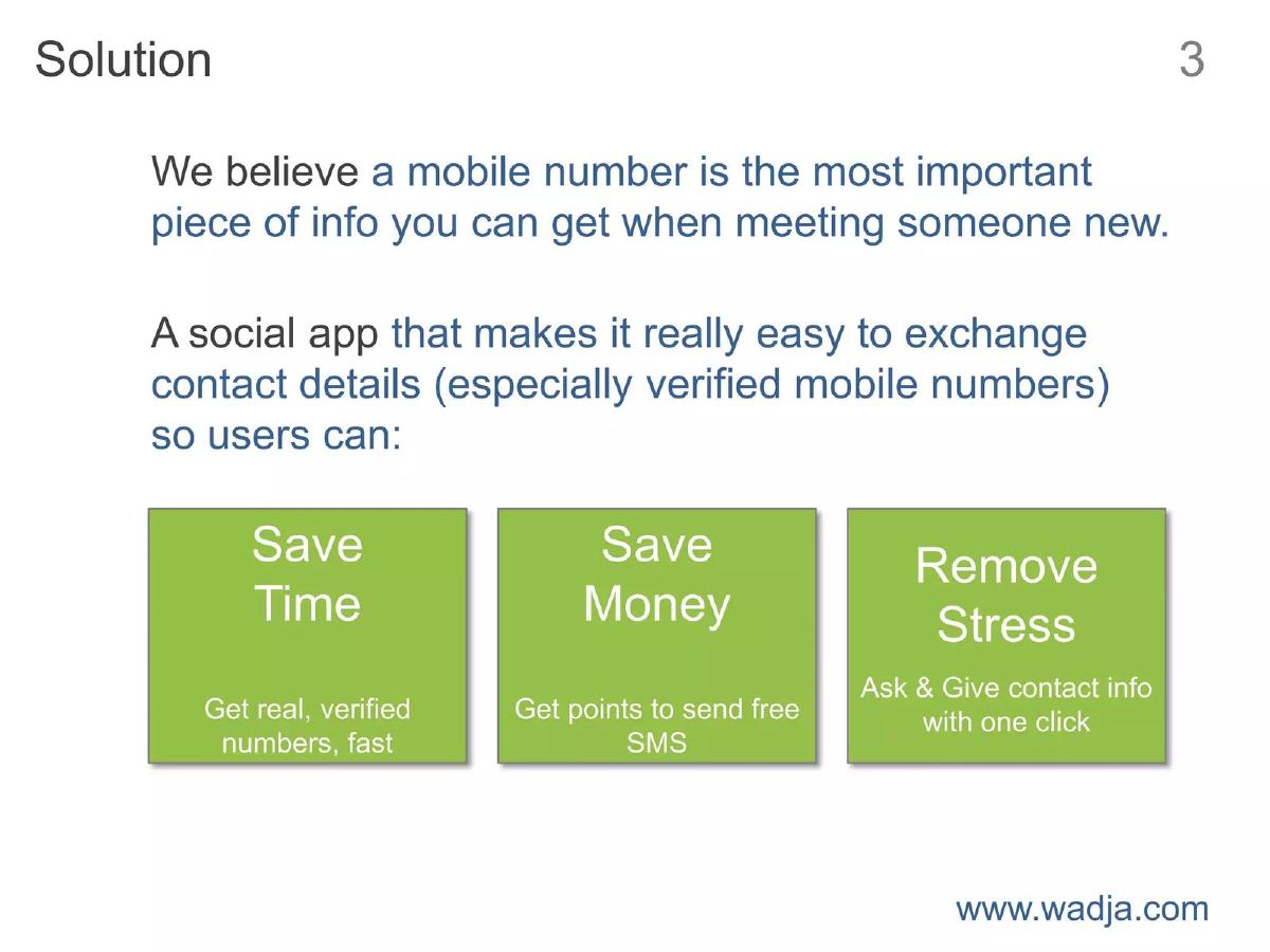 Wadja pitch deck slide 3 of 15