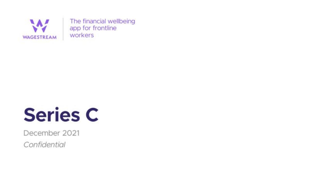 Wagestream pitch deck slide 1 of 12