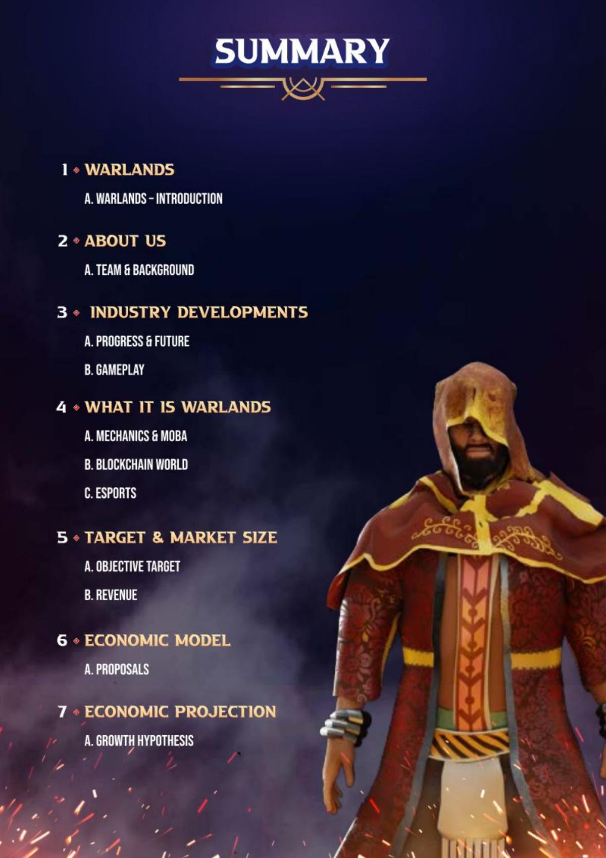 Warlands pitch deck slide 2 of 19