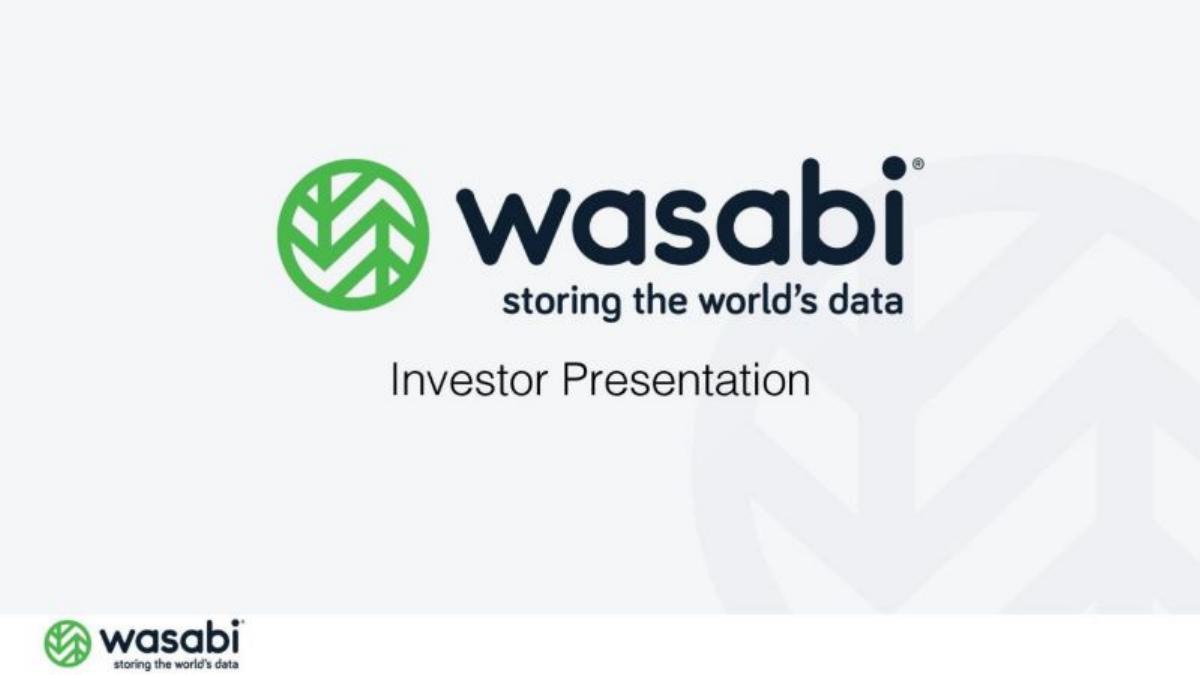 Wasabi pitch deck slide 1 of 18