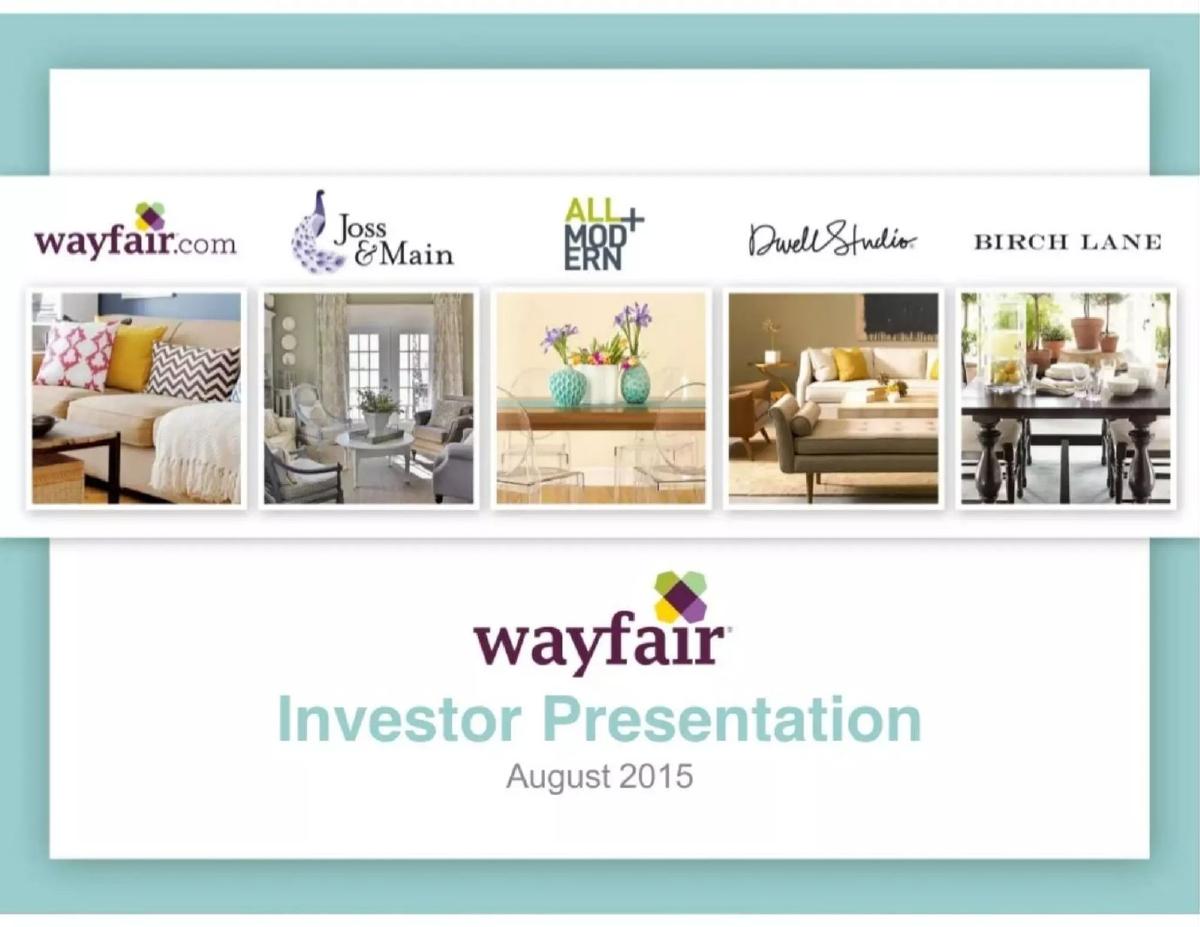 Wayfair pitch deck slide 1 of 26