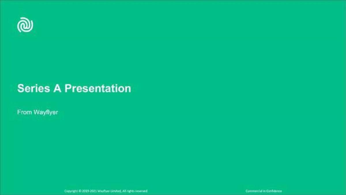 Wayflyer pitch deck slide 1 of 21