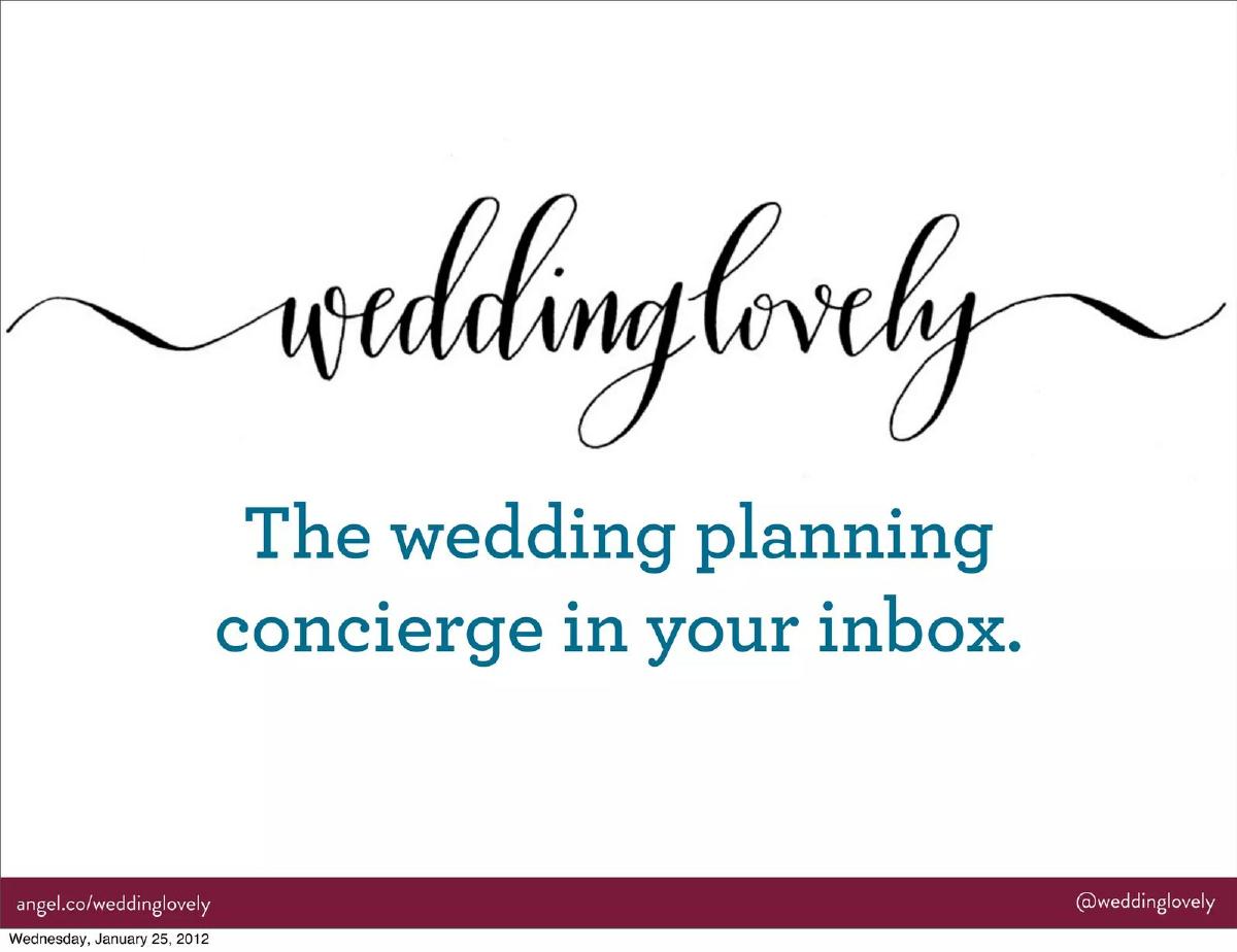 WeddingLovely pitch deck slide 1 of 19