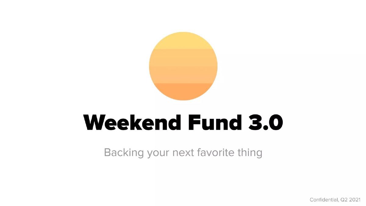 Weekend pitch deck slide 1 of 28