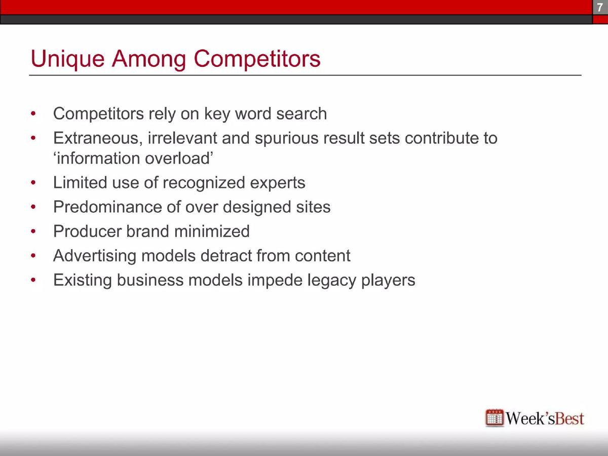 Weeks Best pitch deck slide 7 of 15