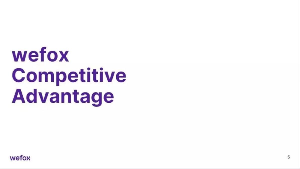 Wefox pitch deck slide 5 of 15