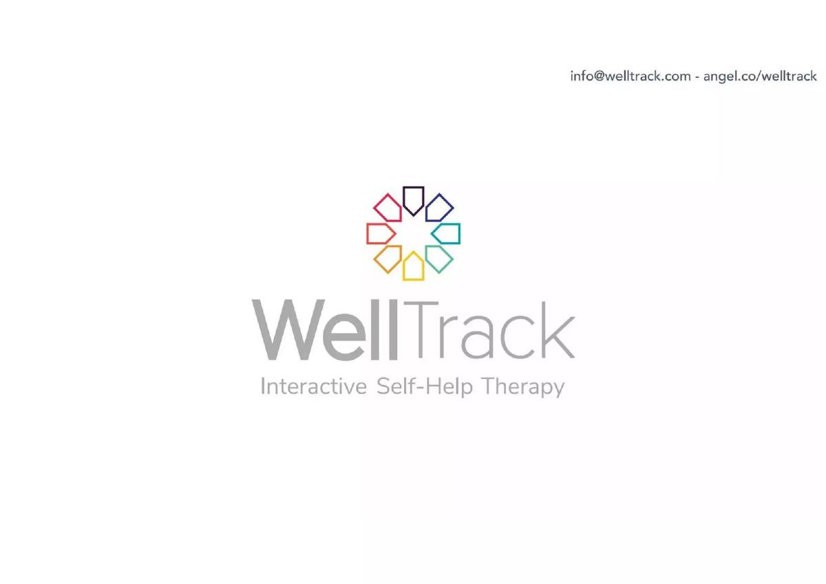 WellTrack pitch deck slide 1 of 7