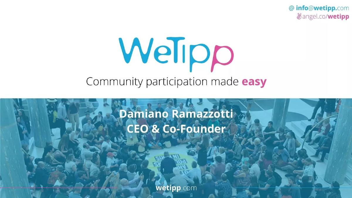 WeTipp pitch deck slide 1 of 19