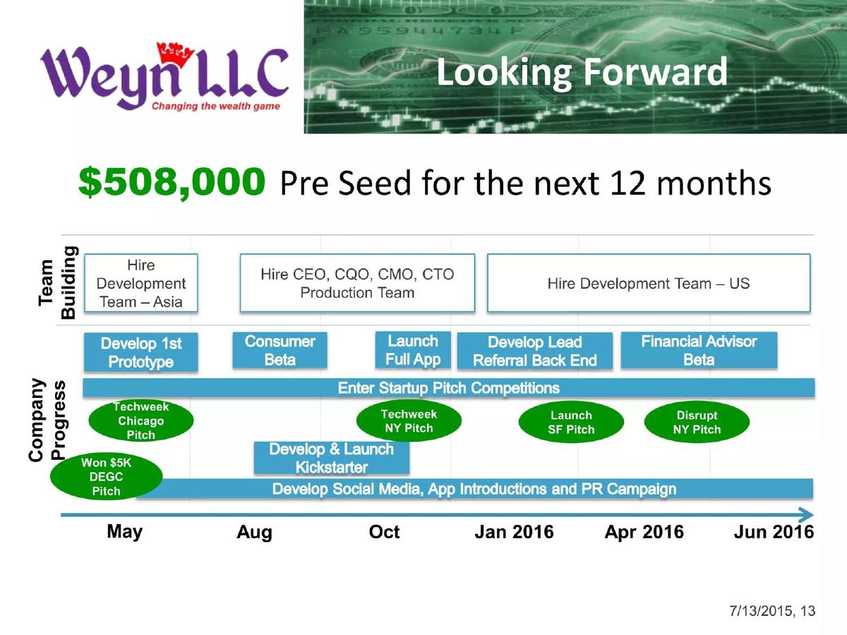 Weyn LLC pitch deck slide 13 of 14