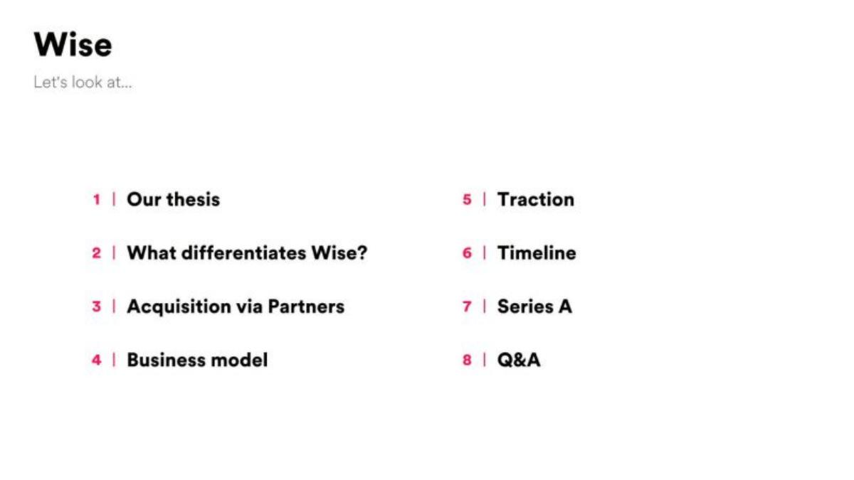 Wise pitch deck slide 2 of 22