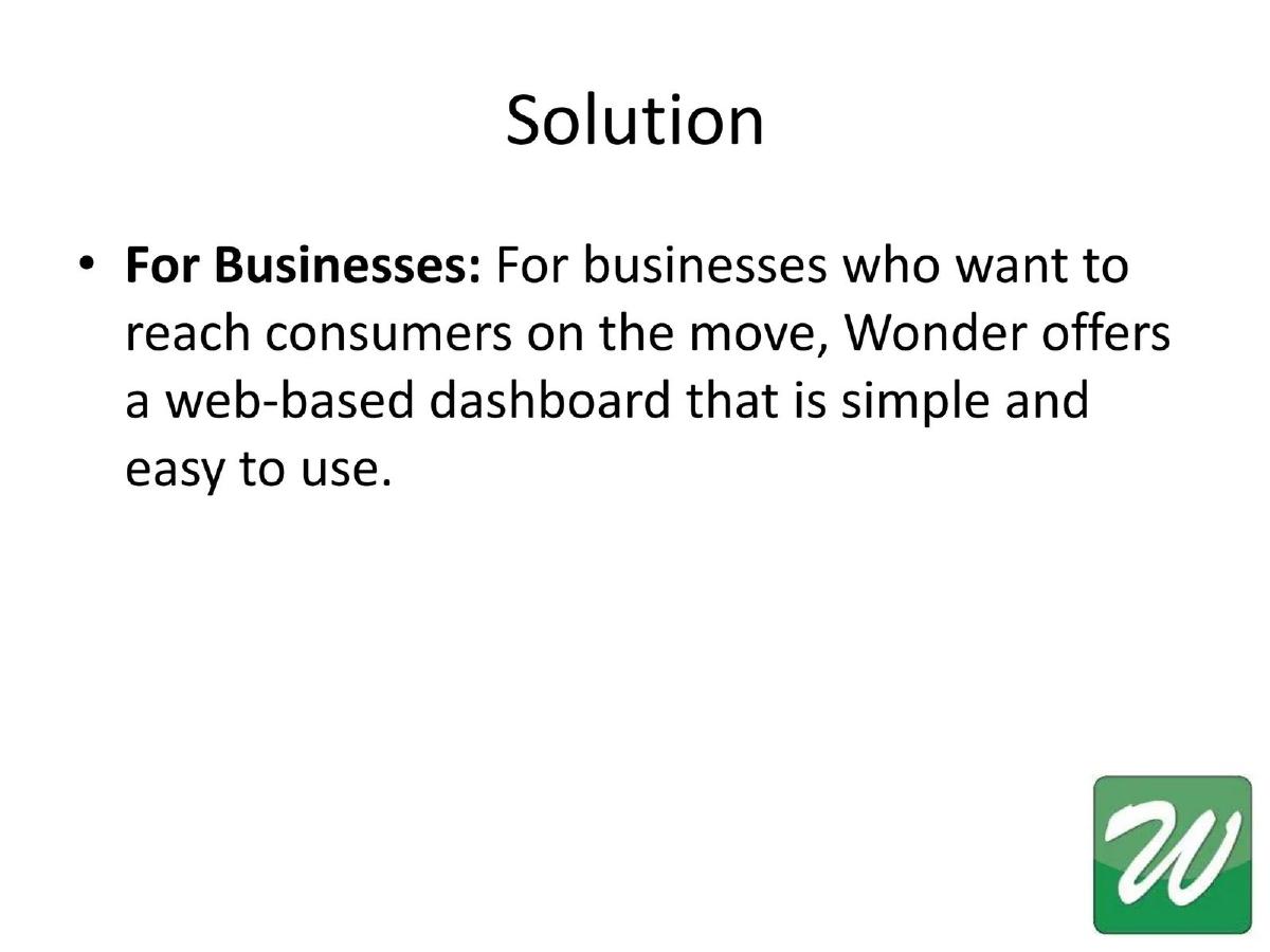 Wonder pitch deck slide 5 of 12