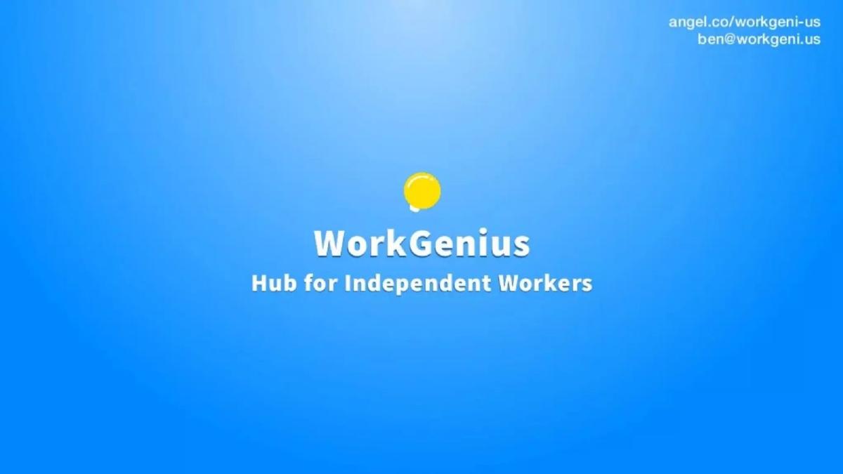 WorkGenius (WorkGeni.us) pitch deck slide 1 of 13