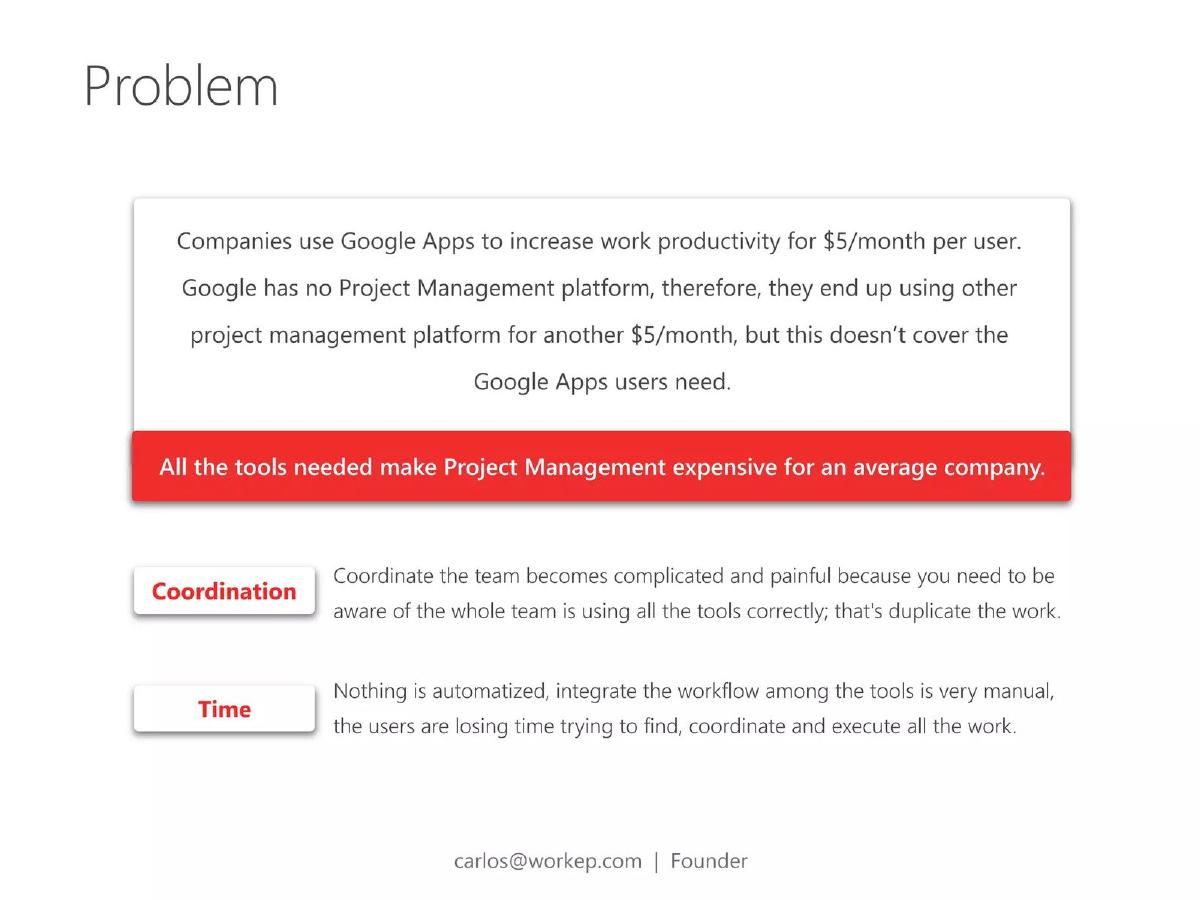 Workep pitch deck slide 2 of 13