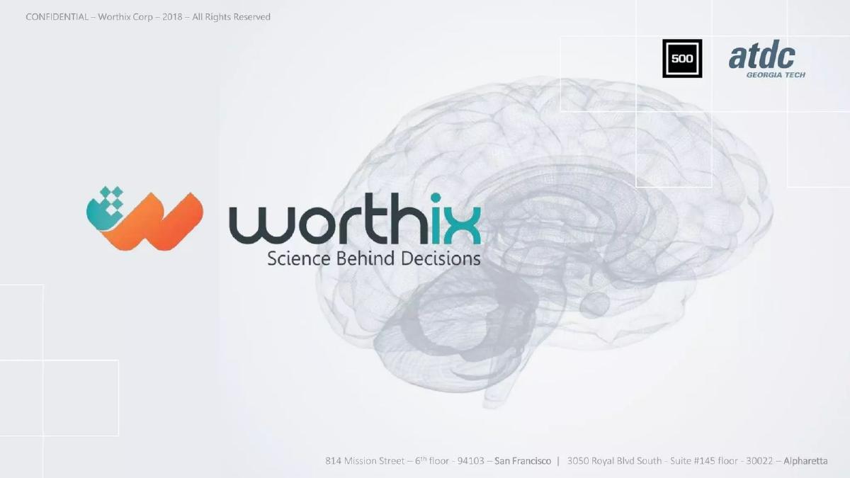 Worthix pitch deck slide 1 of 18