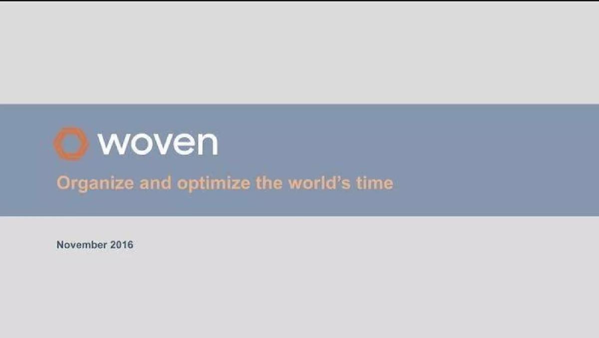 Woven pitch deck slide 1 of 13
