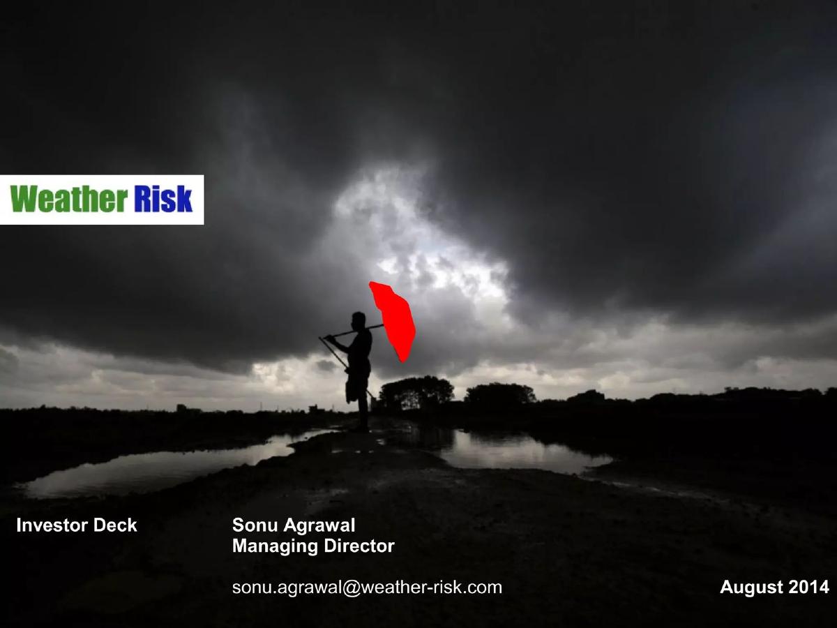 WRL (Weather Risk Management Services) pitch deck slide 1 of 25