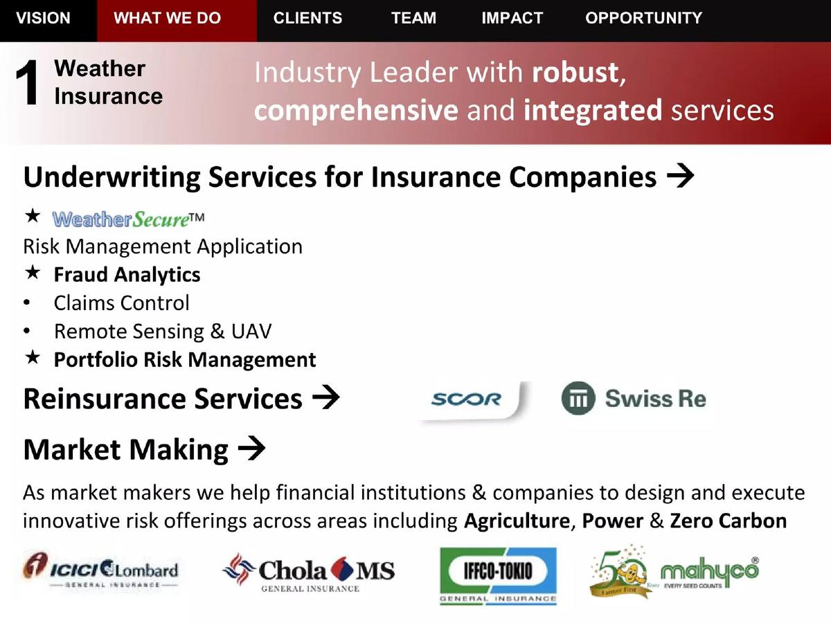 WRL (Weather Risk Management Services) pitch deck slide 5 of 25