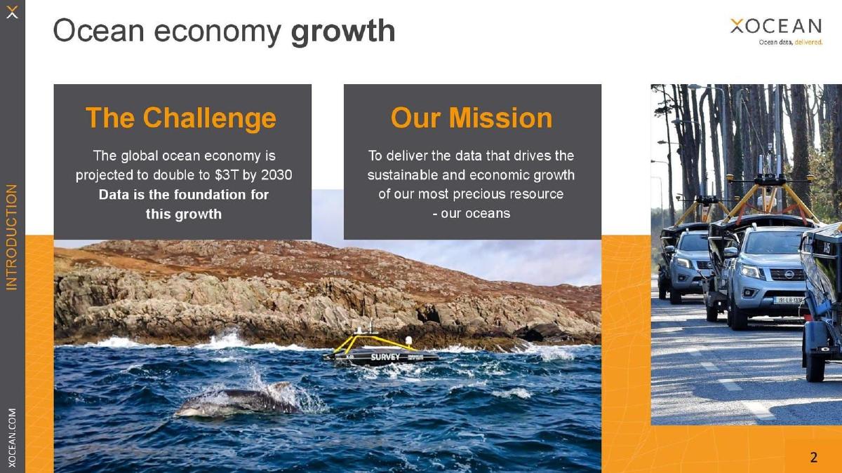 Xocean pitch deck slide 2 of 10