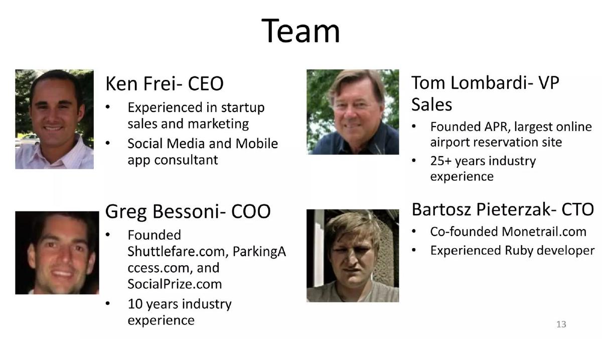 Xoom Park pitch deck slide 13 of 18