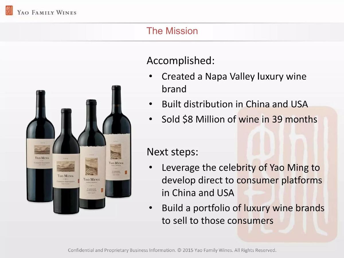 Yao Family Wines pitch deck slide 5 of 13